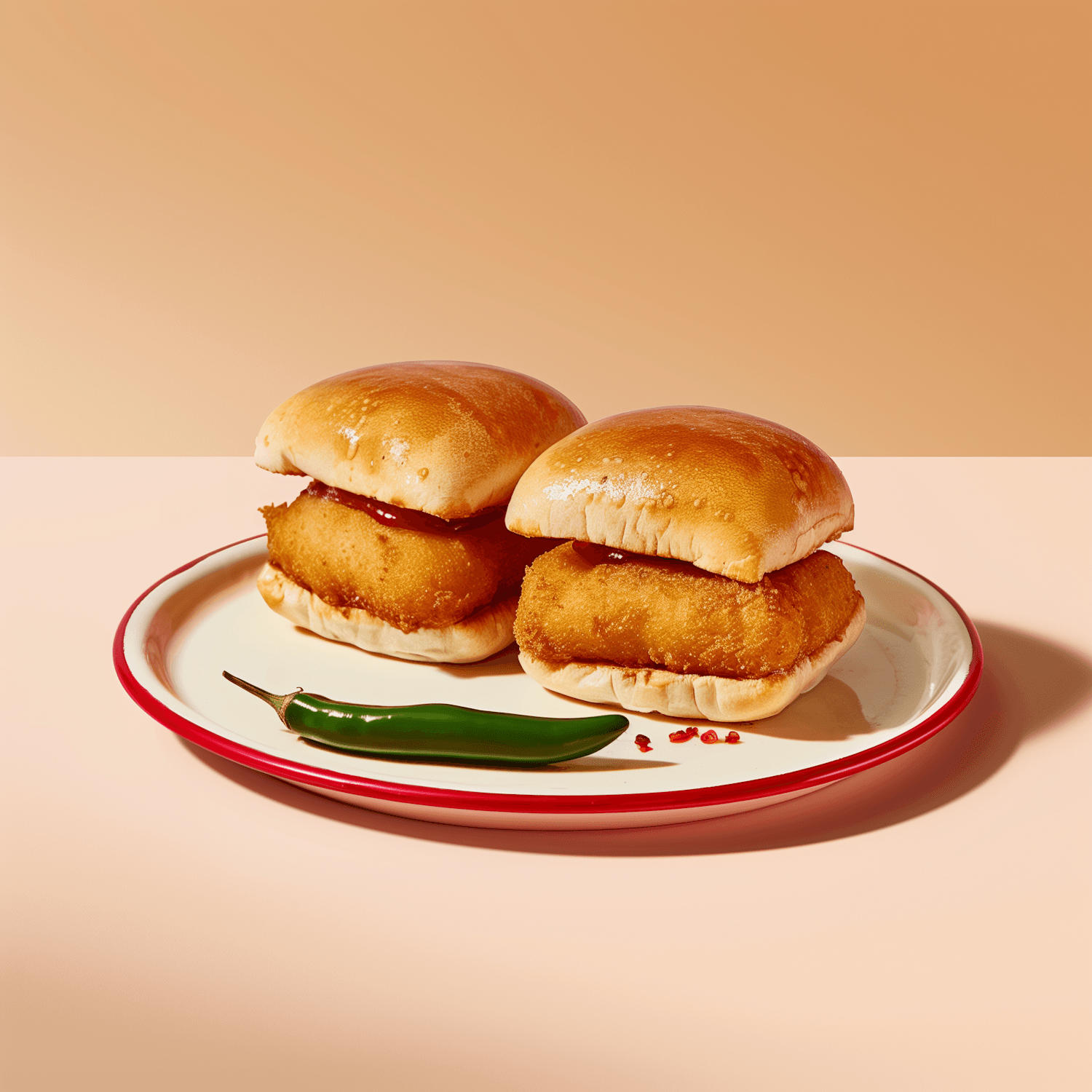 Two mini crispy chicken burgers